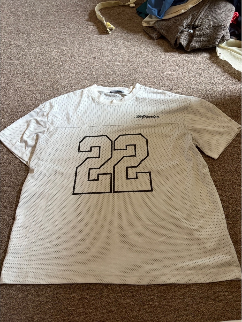 Aelfric Eden White Mesh Number 22 T-Shirt Medium y2k somber streetwear